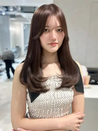 ロング 韓国レイヤー×髪質 改善︎💕︎あかねのヘアスタイル