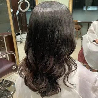 セミロング パーマ 韓国風パーマ🌿コテ 巻き風パーマ/るいのヘアスタイル