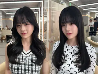 ロング ハッシュカット|透明 感カラー🩵レイヤーのヘアスタイル