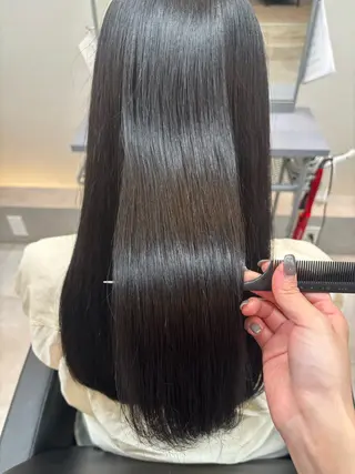 ロング カラー 顔まわりレイヤー×透 明感カラー/しずくのヘアスタイル