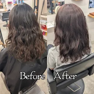 カラー セミロング R hair🧡 伊藤美和🤎のヘアスタイル