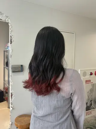 カラー 大阪/レイヤー/ ツヤ髪/ヨシノヒメカのヘアスタイル