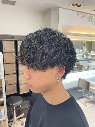 ショート パーマ 低ダメージ特化🌱 佐野優斗のヘアスタイル