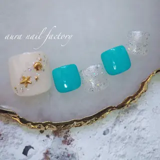 ショート カラー ネイル 赤羽　アウラ ネイルファクトリーのネイルデザイン