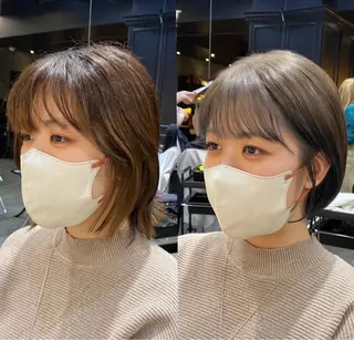 ショート カラー Ms.CHARM所属・透明感カラー🌿 グレージュ🐺陽介のヘアスタイル