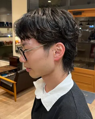 ミディアム パーマ メンズ セジールヘアメゾン所属・韓国レイヤー/透明感 カラー🐈曾根高のヘアスタイル