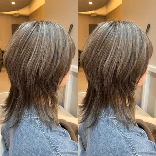 ミディアム カラー ブリーチ無しダブル カラー🦕まどかのヘアスタイル