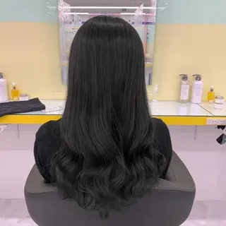 セミロング カラー パーマ ヘアアレンジ ☁️縮毛矯正✖️ 透明感☁️りくのヘアスタイル