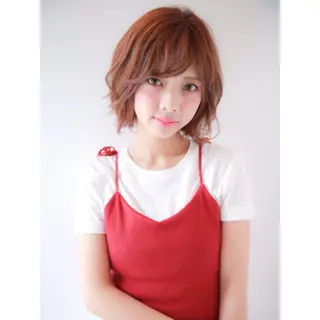 ショート カラー パーマ 高木 麻知子のヘアスタイル