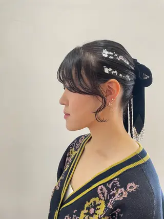 ロング ヘアアレンジ mopa所属・mopa_kaede 暖色カラー/ロングのヘアスタイル