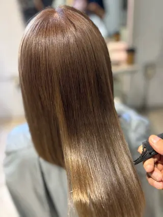 ロング カラー パーマ 艶髪酸性ストレート /髪質改善/寺田警二のヘアスタイル