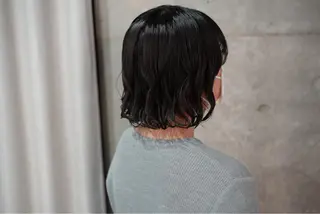 ミディアム パーマ ボブパーマコテ巻き風 パーマNo1深江秀平のヘアスタイル