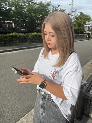 セミロング カラー アスカ/ 武庫之荘美容室のヘアスタイル