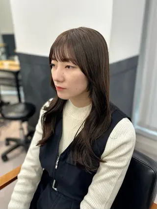 ロング カラー パーマ ヘアアレンジ メンズ キッズ レイヤーカット 🌿透け感カラーのヘアスタイル