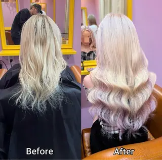 ロング シール＋ちび編み込み エクステ梅田🐨のヘアスタイル