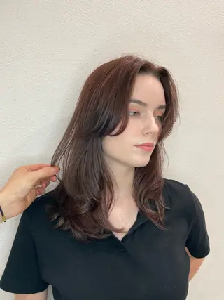 ミディアム カットモデル/ 透明感ヘア/成瀬裕介のヘアスタイル