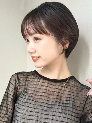 ショート カラー パーマ 👑ショート/ボブ /銀座/ニシオカ👑のヘアスタイル