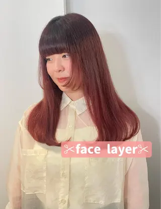 ロング レイヤーカット/ 縮毛矯正/ミサキ💐のヘアスタイル