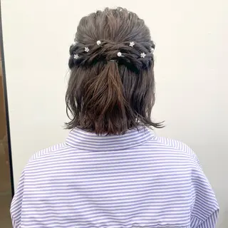 ヘアアレンジ 初めてのショート お任せください✂️のヘアスタイル