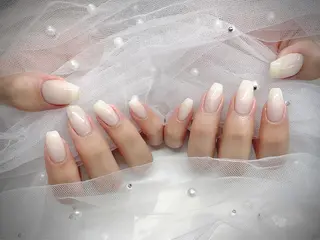 ネイル I-nailロング /ワンホン/キラキラのネイルデザイン