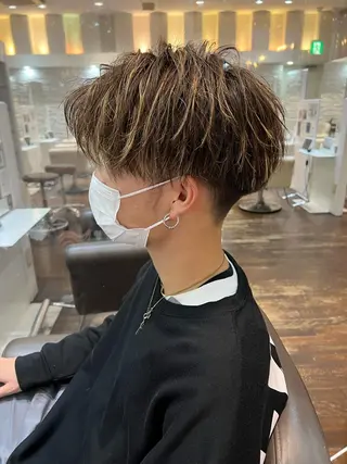 メンズ 大阪梅田 目片 素楽のヘアスタイル