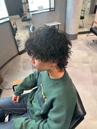 ミディアム パーマ ヘアアレンジ メンズ NEXT NEO所属・メンズヘア静岡 ✂︎Ryuheiのヘアスタイル