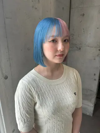 ミディアム カラー lani hair salon所属・SHOTO ハイトー ン/デザインカラーのヘアスタイル