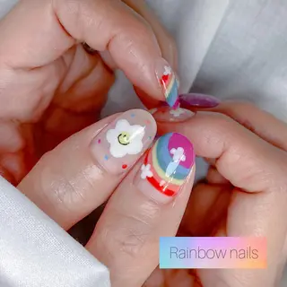 ネイル Rainbow nailsくろちゃんのネイルデザイン