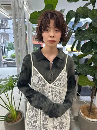 ショート パーマ ボブ/レイヤー/ケア パーマ/リュウタのヘアスタイル