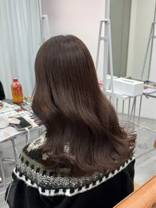 セミロング カラー ヘアアレンジ ブリーチなしカラー /ベージュ/安形翔のヘアスタイル