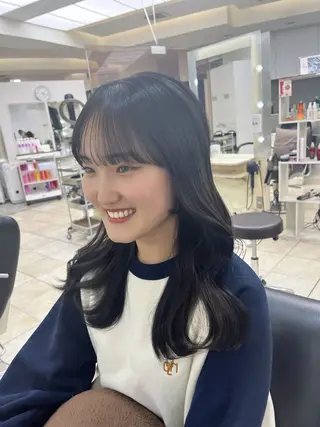 セミロング 韓国レイヤー×モテ髪 /MITSUKI🤍のヘアスタイル