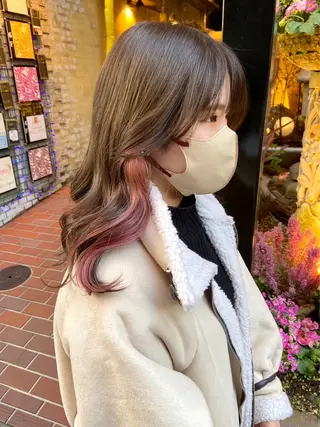 ロング シオン/艶髪カラー/ 韓国ヘアのヘアスタイル