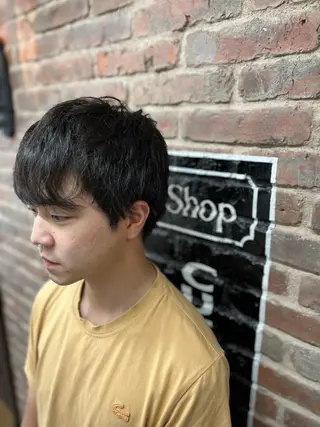 ミディアム ヒロ銀座バーバーショップ難波店所属・縮毛矯正/パーマ 宮河 惇💈のヘアスタイル