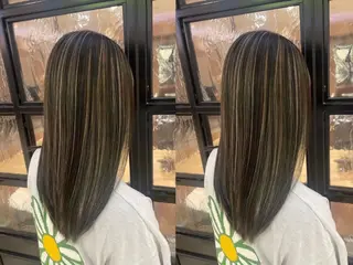 ロング カラー 仲程 龍紅のヘアスタイル