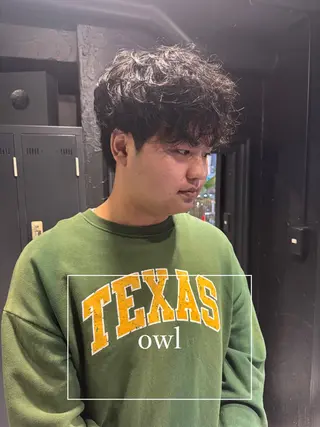 ショート パーマ メンズ メンズ専門 美容師✨ アメ村 堀江颯瑛のヘアスタイル