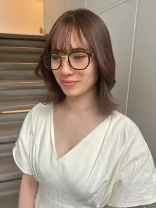 ミディアム カラー パーマ ヘアアレンジ VIVIE【ヴィヴィ】所属・髪質改善/韓国風 レイヤー/田村祐樹のヘアスタイル