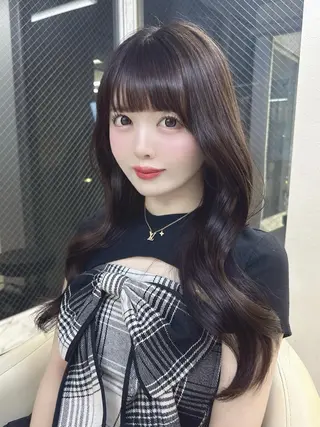 ロング カラー レイヤーカット/ 顔まわり/リキのヘアスタイル