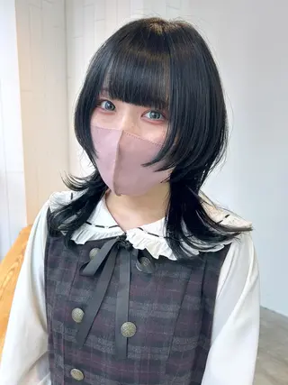 ミディアム カラー パーマ ヘアアレンジ ITbyALBUM 八王子店のヘアスタイル