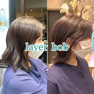 ショート ボブ・レイヤー 田中 励也のヘアスタイル