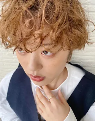 ショート カラー ヘアアレンジ パーマ指名No1 /namiのヘアスタイル