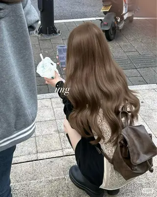 ロング カラー 韓国風暗髪ヘア🤍 🫧MIREIのヘアスタイル