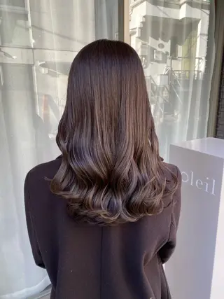 セミロング グレージュ/透明感/ 韓国ヘア/RISAのヘアスタイル