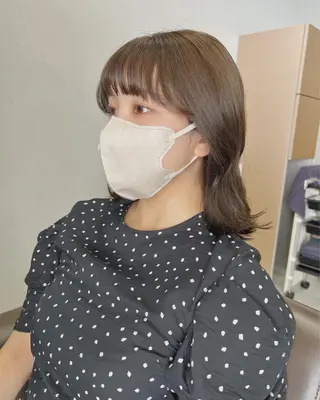 ミディアム カラー ボブパーマコテ巻き風 パーマNo1深江秀平のヘアスタイル