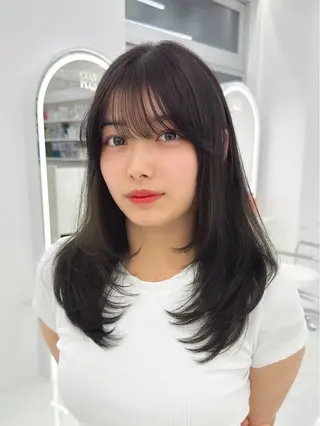 セミロング カラー COAPLUS所属・韓国/レイヤー/ 前髪/Asamiのヘアスタイル