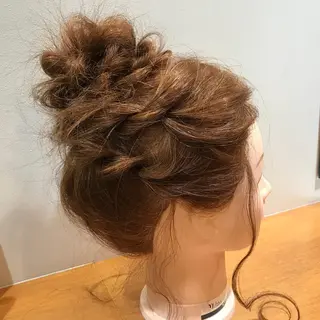 ミディアム カラー パーマ ヘアアレンジ 坪内 麻里子のヘアスタイル