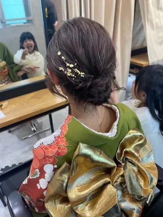 ミディアム ヘアアレンジ 松井那津子 /ハイライトブリーチのヘアスタイル