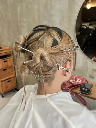 ミディアム ヘアアレンジ Noele hair atelier(ノエルヘアアトリエ)所属・北上ゆい/個性派/ ナチュラルアレンジのヘアスタイル