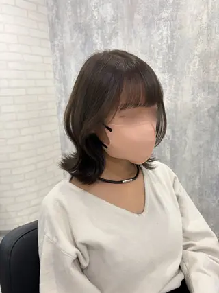 ミディアム カラー ヘアアレンジ kei/透明感カラー /ベージュ/髪質改善のヘアスタイル