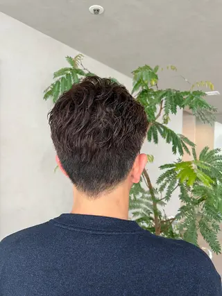 パーマ メンズ 艶ボブ🤎ボブパーマ 透明感カラー\メンズのヘアスタイル