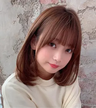 ミディアム 🧡くびれヘア/前髪 顔周り🧡久原結衣のヘアスタイル